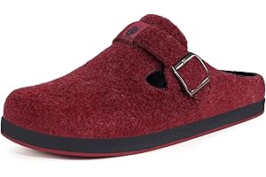 Sisttke Pantofole Donna Uomo Ciabatte in Feltro Unisex Slippers Invernali Chiuse con Plantare Intercambiabile