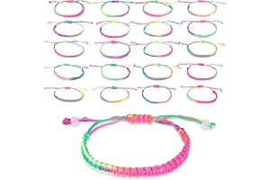 GEEHUA 20 stycken färgglada vänskapsarmband, justerbara regnbågsarmband, barn, vävda armband, handgjorda vänskapsarmband för