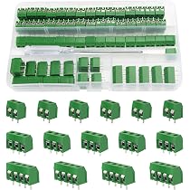 thumbnail image 2 of Tooloflife 20Pcs Of PCB Terminals 2 Pin / 3 Pin Poles 5.08mm PCB Terminal Block 300V Straight Pin PCB Screw Connector 2 of 13