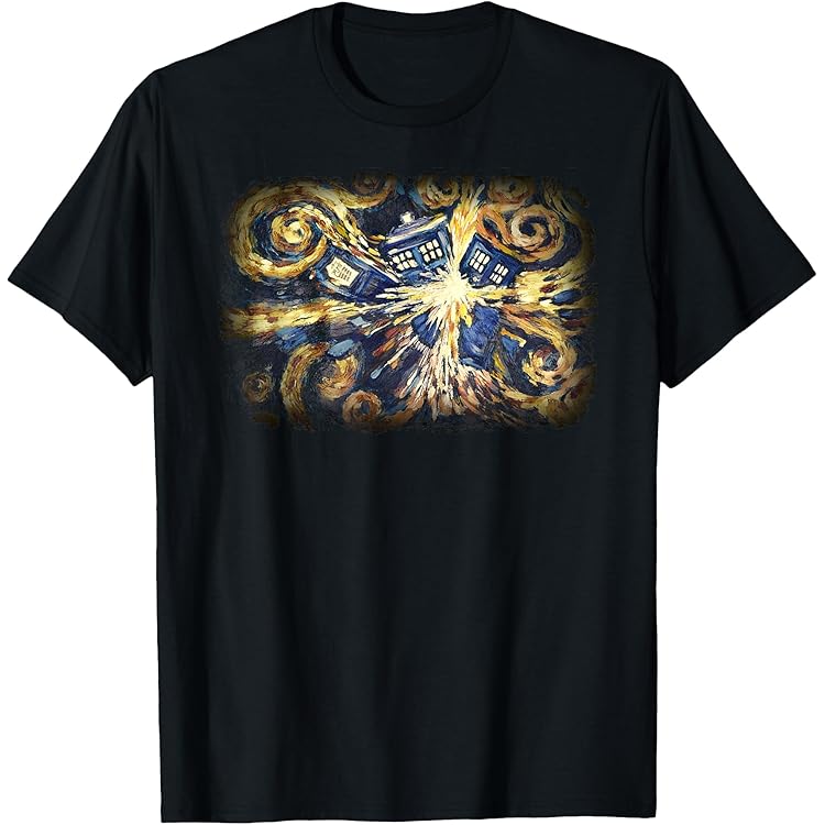 Camiseta Police Box Starry Night, Camiseta De Vincent Van Gogh, Tallas Para Hombres Y Mujeres
