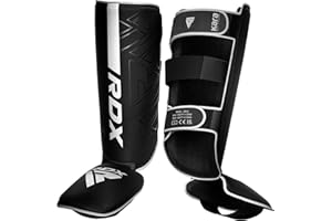 RDX Paratibia per Kickboxing Muay Thai Arti Marziali Allenamento, Maya Hide Cuoio KARA Pugilato Paratibie, MMA Parastinchi Krav Maga Protezione, Sparring BJJ Thai Boxe e Combattimento Karatè