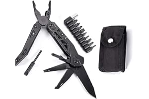 WDEC 11 in 1 Multitools, Foldable Pliers Multitool Stainless Steel Multi Tool, Multi-Purpose Pliers with Nylon Pouch Ideal Pocket Tool for Camping, DIY Activities, Fishing, Outdoor Survival Emergency