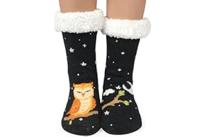 ILOVDAISY Hüttensocken Stoppersocken Kuschelsocken Damen Mädchen 39-42, Thermosocken Dicke Warme Socken Weihnachtssocken Wintersocken Flauschige Haussocken Bettsocken mit Noppen Socken für Weihnachten