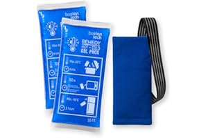 Boston Tech REMEDY Bolsa de Gel Frío y Calor con funda multiposición | Terapia frío-calor ideal para lesiones, recuperación muscular, fisioterapia y uso doméstico (Pack de 2)
