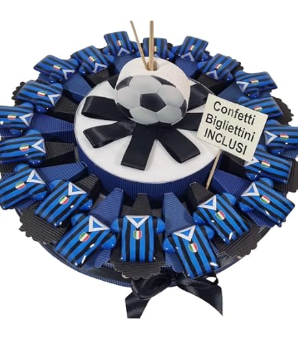 Porta Bomboniere A Forma Di Stadio Da 27 Fette – Campo Da Calcio Centrale, Colori Squadra (bianco/nero, Rosso/nero, Blu/nero, Rosso/giallo)