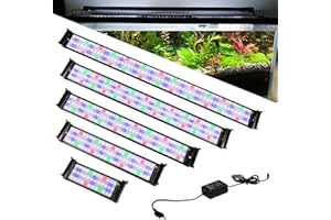 Izrielar Illuminazione LED RGB per acquario, 36 W, dimmerabile, lampada con supporto regolabile per acquario, 87-110 cm, illuminazione per acquario, LED con timer