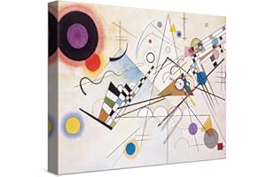 PICANOVA – Wassily Kandinsky – Composition VIII 40x30cm – Cuadro sobre Lienzo – Impresión En Lienzo Montado sobre Marco De Madera (2cm) – Disponible En Varios Tamaños – Colección Arte Clásico