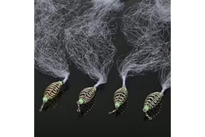 FOCKET Red de Pesca de Primavera de Cobre Con Cuentas Luminosas para la Pesca Nocturna - Malla de Fundición (12目)