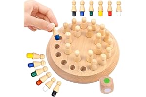 Gxhong Memory Match Stick Schach, Holzspiele hölzernes gedächtnis-Schach, Memory Schach Holz, Gedächtnis Schach Lernspielzeug, Gedächtnisschach, Schach Tragbar