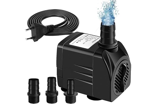 Awroutdoor Pompe À Eau Submersible 25W, 1800L/H Pompe D'aquarium Pour Étang Puits Aquarium Jardin, Pompe Submersible 3 Gicleurs 13mm-16mm-19mm (25W)