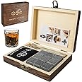Nasjac Whiskey Stones Set, 12 Pieces Ice Cubes Reusable for Whiskey, Stainless Steel Ice Cubes, Whiskey Chilling Stones, for Dad/Whisky/Bourbon Drinker, Men/Women Birthday Present