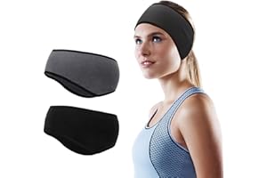 AOOGON Lot de 2 bandeaux de sport d'hiver, chauffe-oreilles, coupe-vent, protection contre le froid, élastiques, pour le jogging, la course, la randonnée, le cyclisme, la moto, conforme à l'image, As