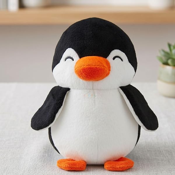ADORA Penguin Soft Toy for Kids, Cute Plush Stuffed Teddy Ultra Soft Animal Plush Toy for Boys & Girls, Birthday Gift for Babies & Toddlers, Washable Black & Wh
