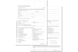 ‎MEYER-WAGENFELD Patientenfragebogen Anamnesebogen für Augenheilkunde, DIN A4, 2-seitig, 100 Blatt