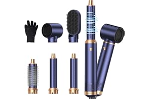 ‎MOGAWAVE 5 in 1 Hairstyler, Airstyler Pro 1000w, Mogawave 60000RPM Föhnbürste, Air Lockenstab mit Luft Links/Rechts, Negative Ionen Pflege,Sie dem Haar Volumen, Locken und Föhnen Sie Haar