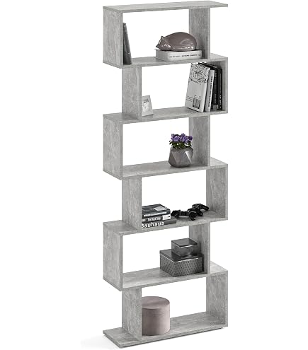 Produktbild von Myheimly Bücherregal Raumteiler Mit 5 Großen Fächern Wandregal Standregal Aktenregal Raumtrenner Büroregal Regal 80x24x159cm Holzwerkstoff Schwarz