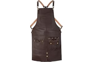 LEATHERSHIRE Full Grain Leather Apron Butcher Apron BBQ Apron -Cooking Apron Blacksmith Barber woodwork apron Birthday Gift