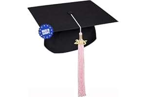 KEPI - Abschluss Hut, Doktorhut, Europäischer Hersteller, Graduation Hut im Universalgröße, Verstellbereich 54-61 cm, Quaste mit Datumsanhänger 2025, Abschlusshüte in 18 Farben