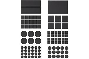 VACUBXBY Antirutsch Pads Selbstklebend [93 Stück], Anti-Rutsch-Gummimatte für Stühle für Möbelfüße Stuhlbein Tische Sofas, Runde Rechteckige Möbel Rutschhemmer aus EPDM Zellkautschuk 5mm Dicke, 8 Größen