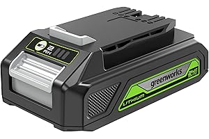 Greenworks Batteria da 24V 2Ah - Potente Batteria agli Ioni di Litio da 24V Originale Greenworks, Design Leggero con Indicatore LED dello Stato di Carica a 3 Livelli, Garanzia 2 Anni - G24B2