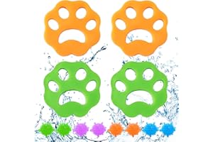 LEEELYAN 4 Pezzi Raccogli Peli Animali,8 Pcs Washing Ball,Riutilizzabile Cattura peli Lavatrice,Depilatori per Animali Domestici,Raccogli Peli Animali per Cani Gatti Peli di Animali(forma di fiore)