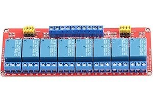 REGUN Relay Module, 8 Channel Relay Module Board, High Low Trigger Module With Optocoupler Isolation Supports, for Automation Equipment Control Industrial Control (24V)