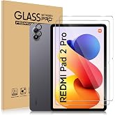 ELYCO Screen Protector for Redmi Pad 2 Pro/POCO Pad M1 12.1 Inches | 2 pieces tempered glass + 2 pieces lens protector, 9H ha