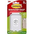 Command Jumbo Canvas Hanger Hook, Pack of 1 Hook and 4 Adhesive Strips, White - Damage Free Hanging - For Canvas Framed Pictures, Prints and Art - Holds up to 2.2kg