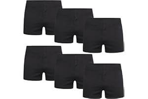 DOLCE ENVY Pack of 6 Men's Loose Fit Comfort Boxer Shorts Cotton Rich Comfort Classic Fit Stretchy Soft Breathable Underwear.