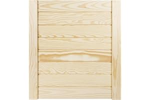 ‎DECOMEISTER DecoMeister Lamellentür 444x474 mm Holztür Natur mit geschlossenen Profilbretter für Schränke, Regale, Möbel aus Kiefer Holz unbehandelt einzeln