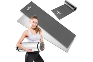 Outtec Tapis de Camping - 180 x 50 x 1 cm - Tapis de Sommeil en Mousse EVA, Enroulable Tapis en Aluminium pour Le Camping, Coussin de Couchage pour Sol de Tente