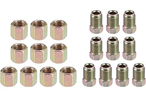 X AUTOHAUX 20pcs Motorcycle Brake Line Tube Fittings 10mm Nuts for 3/16"