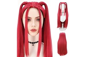 TELAOBAN Peluca De Cazador Para Niños, Pelucas Largas Trenzadas Moradas, Peluca De Cosplay De Anime Dem0n, Trenzas Moradas Accesorio Realista Para Halloween Y Carnaval