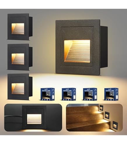 LED Treppenlicht / Wandeinbauleuchte FOW für innen und außen, Downlight, eckig