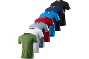 Boyzn 1, 3, 5 or 7er Pack Sport Tshirts Herren Kurzarm T-Shirts Funktionsshirt Laufshirt Schnelltrocknend Atmungsaktive Sport Shirt Sommer Fitnessshirt Trainingsshirt für Running Workout Bodybuilding