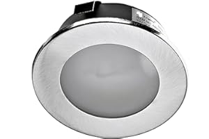 ‎FEINLUX Feinlux® Möbel Einbauleuchte flach 12V Unterbauleuchte G4 Einbaustrahler Küchenleuchte Einbauspot Edelstahl Gebürstet 57mm Lochmaß