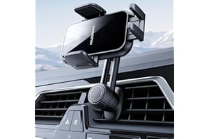 HOLDERSAFE Support Telephone Voiture Porte Téléphone: [360° Rotation & Opération à Une Main] Porte Smartphone Voiture Bouche D'aération Socles de Téléphone Portable pour iPhone/Samsung/Huawei/Xiaomi-Acrylique