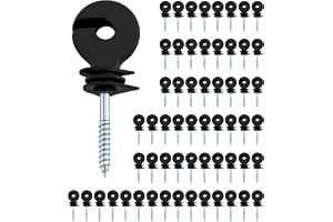 QWORK® 60 stycken ringisolator, betestaket, isolatorer, betestaket, ringisolatorer, för rep, kablar och trådar.