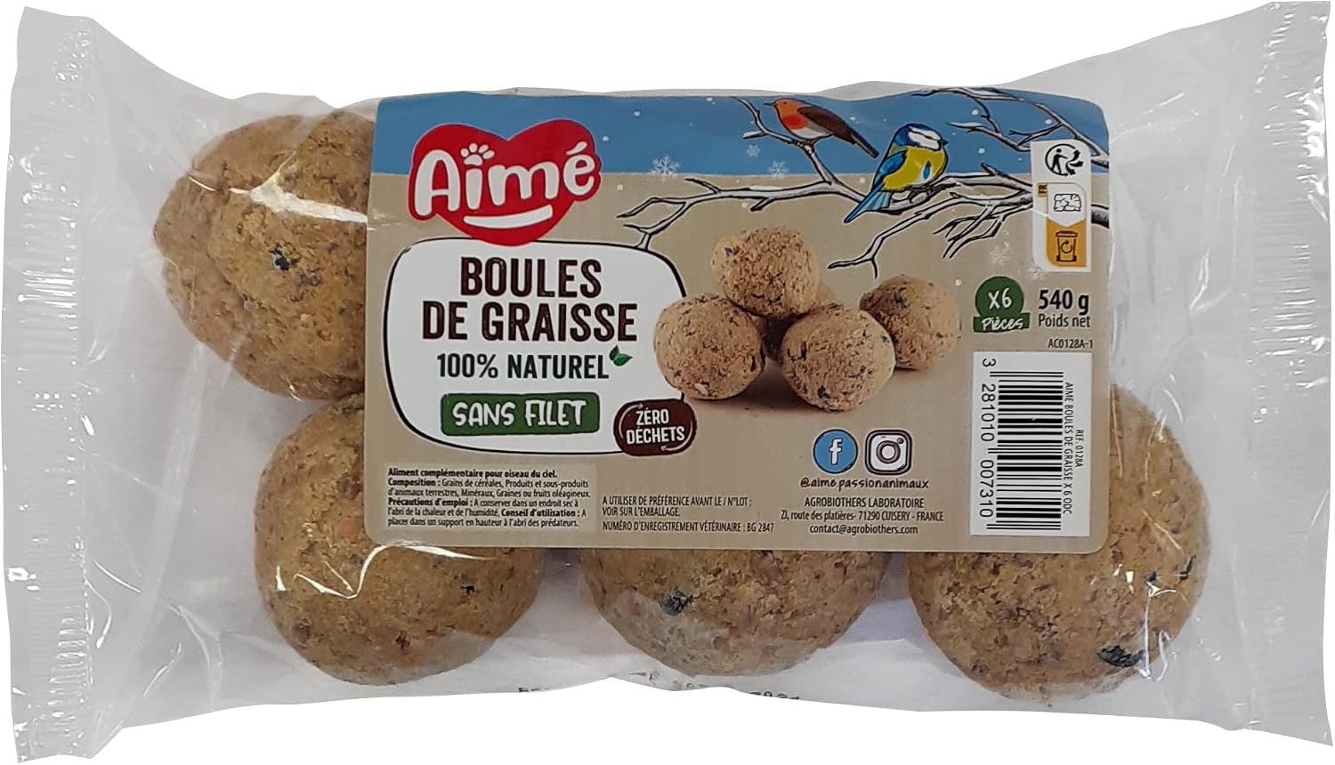 Aime Bolas de Grasa para pájaros del Cielo, 6 Piezas (540G)