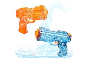 GUBOOM Pistolet à Eaupour Enfant, 2 PCS Pistolet a Eau Puissant, Pistolet Aquatique Plastique Jouet et Portée de 8 Mètres, Pistolet à Eau en Plein Air pour Garçons et Filles pour Piscine Cadeau Jeu Exterieur