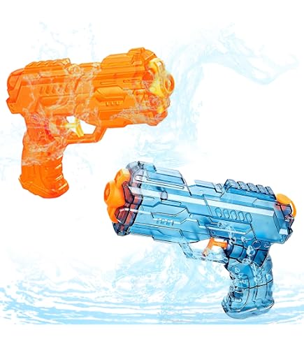 Pack De 2 Pistolas De Agua Para Niños Con Depósito De 180cc Y Alcance De 15-25 Pies, Juguetes Para Guerras De Agua Y Fiestas De Verano