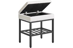 YMYNY Shoe Storage Bench with Seat, 2 Tier Shoe Rack Bench with Storage, Small Shoe Organizer Cabinet for Entryway, Living Room, Hallway, Closet, Bedroom, White, HSC001W