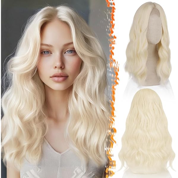 Weiße Lace-Front-Perücke – 61 Cm Lang, Gewellt, Hitzebeständig, Synthetisch – Platinweiß Für Cosplay, Drag & Stylische Looks