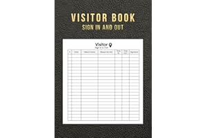 Visitor Book Sign In and Out: Visitor Register Log Book for Recording Guest Sign In and Sign Out, Visitor's Activity Tracker for Workplace Offices and ... Record over 3000 Entries | Black Cover