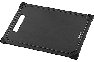‎ZWILLING ZWILLING Schneidebrett 31 x 21 cm aus Holzfaser, Fiberholz, mit Saftrille, rutschfest, spülmaschinengeeignet, Schwarz
