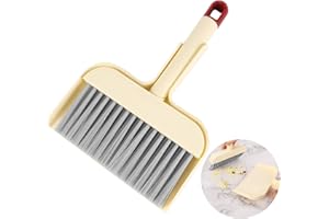 NUTKIT 1 Set Mini Paletta e Set di Apazzole, Piccolo e Portatile, Mini Set di Scope e Scopa da Tavolo, con Spazzole a Setole Morbide e Paletta, per Tavolo Scrivania Chiave Pulizia del Tavolo da Pranzo