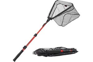 Sougayilang Fishing Net Landing Nets for Fishing with EVA Foam, Aluminum Alloy Pole Handle Telescopic Fishing Landing Net,Lightweight Portable for Lake,Sea,River
