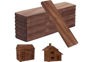 WOPPLXY 8 PCS Unfinished Wood Planks, 20CM Black Walnut Carving Wooden Panel Timber, Rectangle Hardwood Timber Wood Blocks for DIY Supplies, Engraved Home Decor