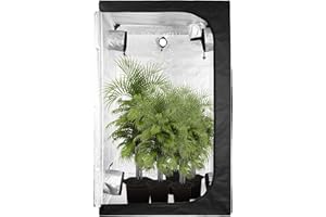 GREENARCHITECTURE GA Growzelt 120 x 120 x 200 cm C-Serie Reflektierendes Mylar Hydrokultur-Zelt mit wasserdichter Bodenwanne für Zimmerpflanzen, Gewächshaus-Zelt für Weihnachten 4 x 4 Zoll (120 x 120 x 200 cm)