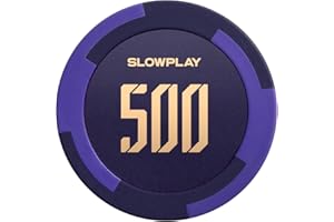 SLOWPLAY Godel Ton-Pokerchips, 14 Gramm Schwerer Tonverbundstoff, 40mm große Chips in Großpackung, 50er-Pack mit einem Wert von 500